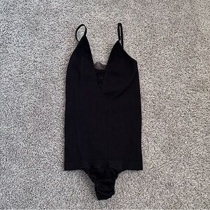 Free People Seamless Black Ribbed Bodysuit XS/S